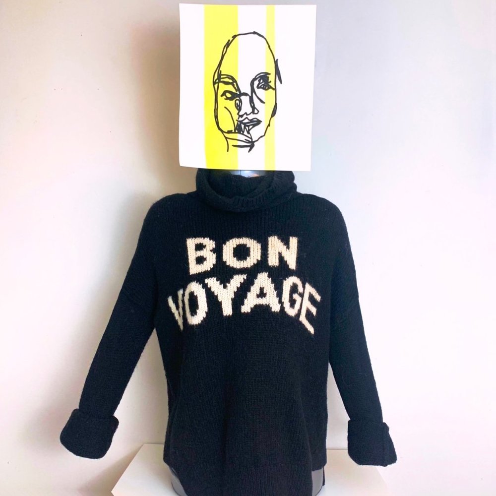 Madewell black " Bon Voyage " turtleneck sweater